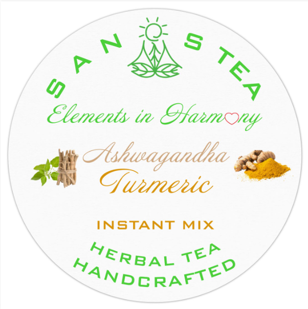 SanosTea Ashwagandha Turmeric - Instant Tea