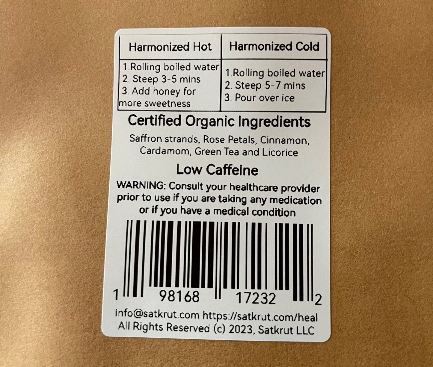 SanosTea Organic Premium Saffron Kahwa Herbal Tea