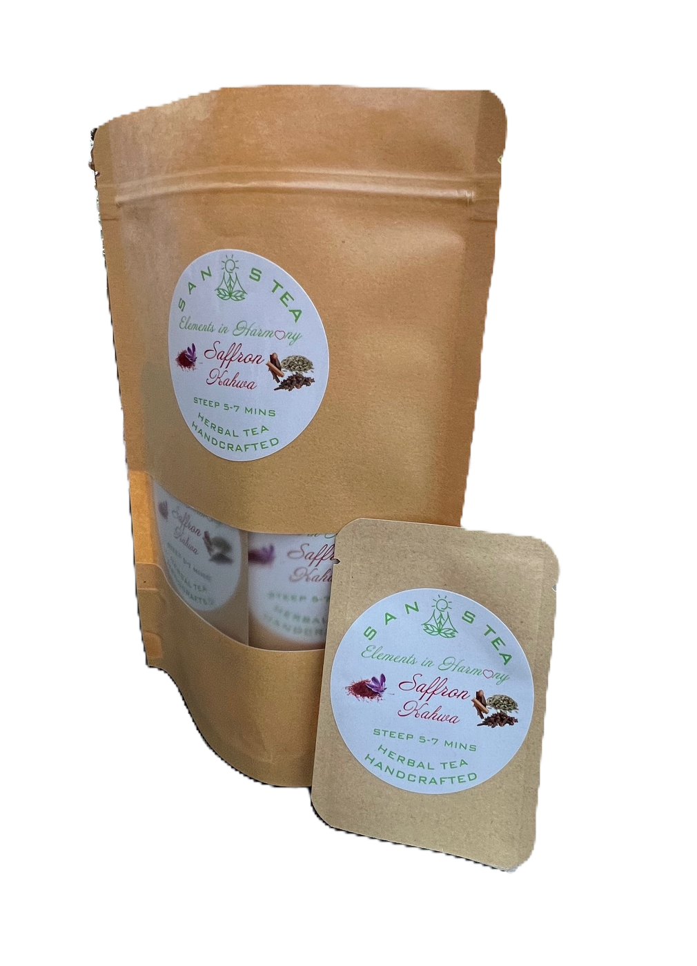 SanosTea Organic Premium Saffron Kahwa Herbal Tea
