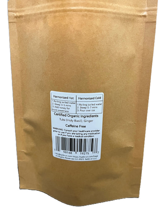 SanosTea Premium Organic Tulsi Ginger Herbal Tea