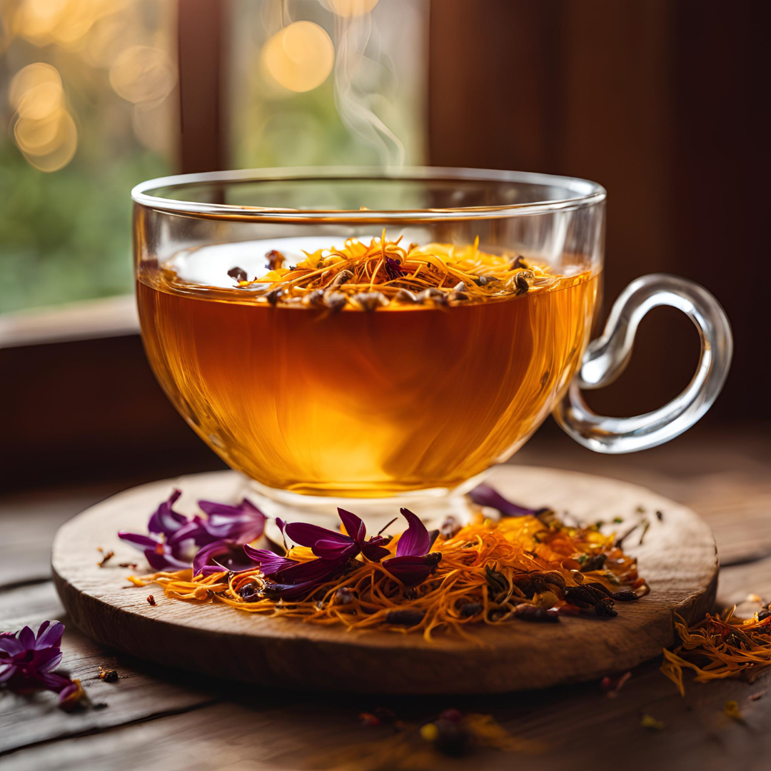 SanosTea Organic Premium Saffron Kahwa Herbal Tea