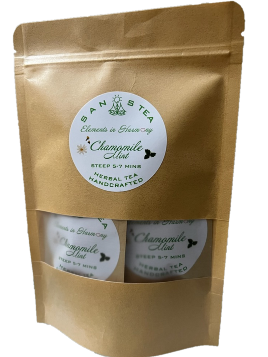 Satkrut SanosTea Premium Organic Tea Bundle (Chamomile, Lemon, Hibiscus and Cacao)