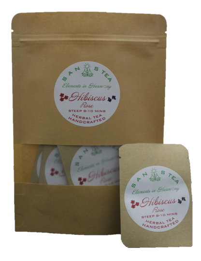 Satkrut SanosTea Premium Organic Tea Bundle (Chamomile, Lemon, Hibiscus and Cacao)