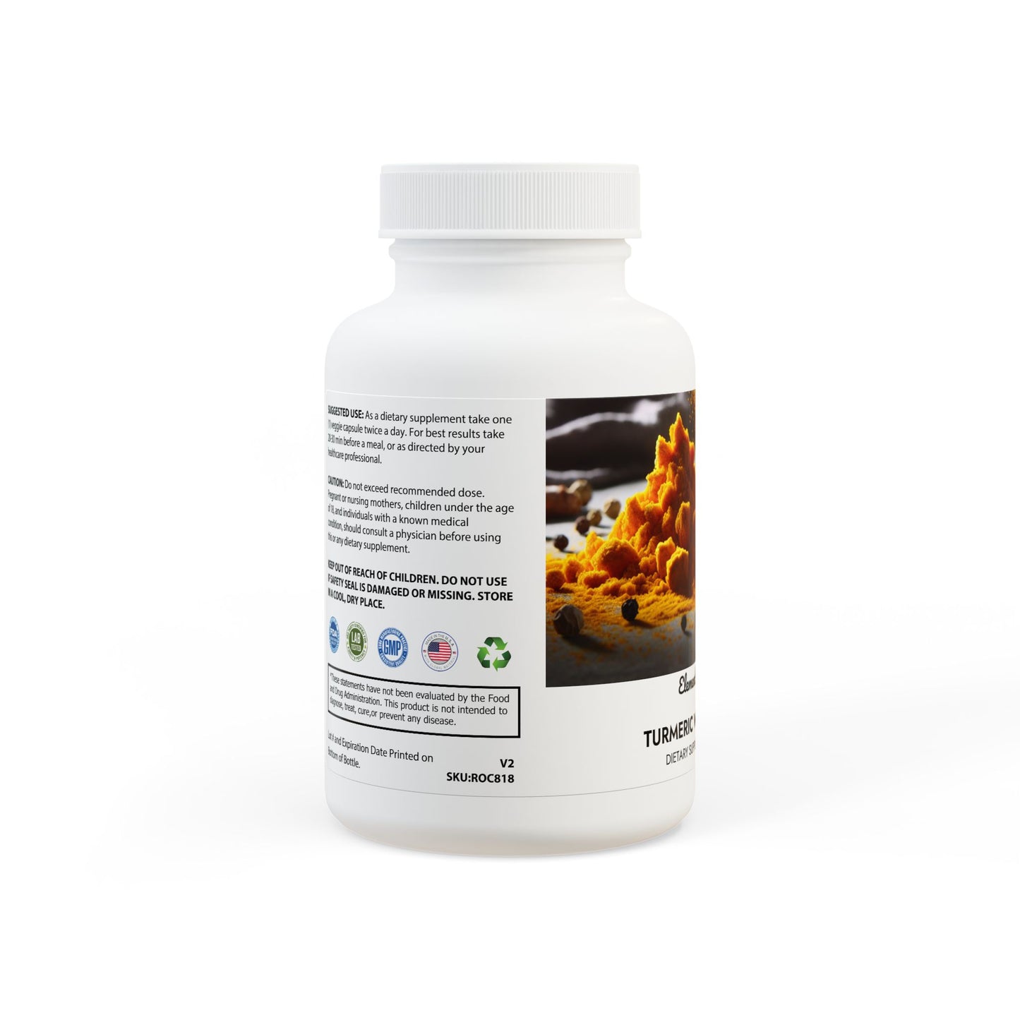 Sanos Turmeric with BioPerine® (Black Pepper Fruit Extract) Supplement (60 Capsules)