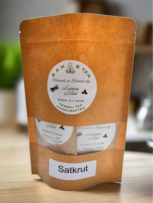 Satkrut SanosTea Lemon Mint Premium Organic Herbal Tea